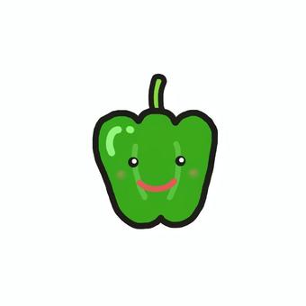 健康なピーマン ピーマン,食べ物,野菜,夏野菜,へた,１つ,単体,緑色,シンプル,かわいいのイラスト素材