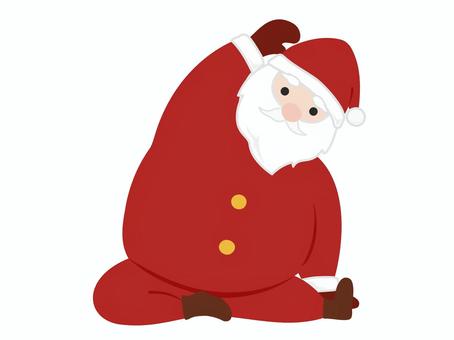 ストレッチをしているサンタクロース サンタクロース,サンタ,クリスマス,ストレッチ,準備運動,かわいい,体操,おもしろ,ギャグ,ユニークのイラスト素材