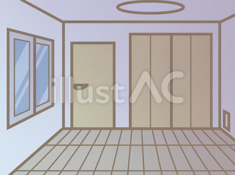 集合住宅の洋室-夜210329 フローリング,空き部屋,不動産のイラスト素材