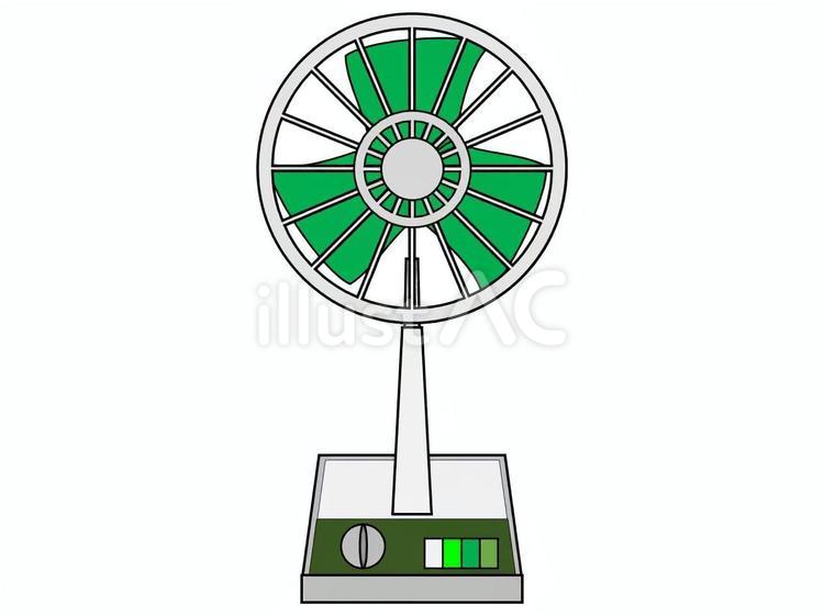 レトロな扇風機　緑 扇風機,レトロ,夏のイラスト素材
