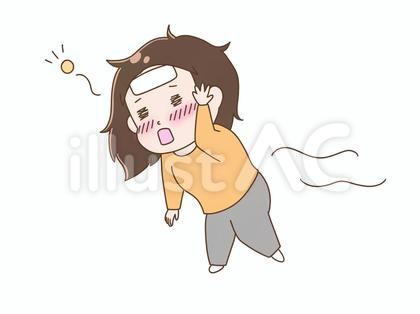 風邪をひいてふらふらしている女性