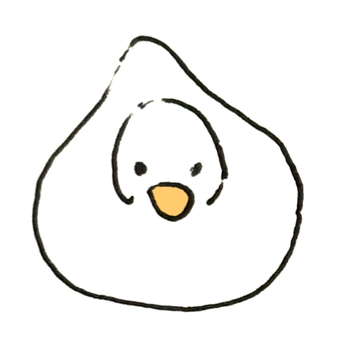 手描き白いアヒル（斜め前） アヒル,動物,鳥,ガチョウ,白いアヒル,birdのイラスト素材