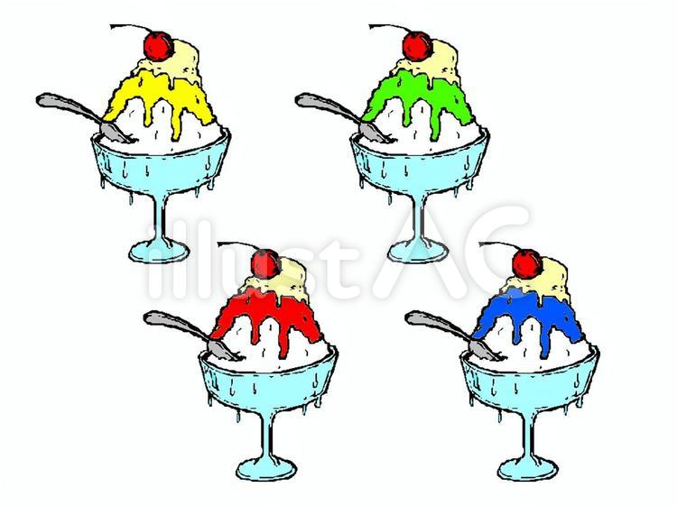 かき氷 かき氷,フルーツ,食べ物のイラスト素材