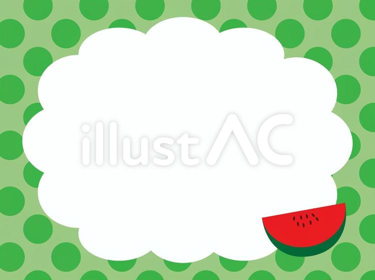 すいかのフレーム 夏,すいか,フレームのイラスト素材