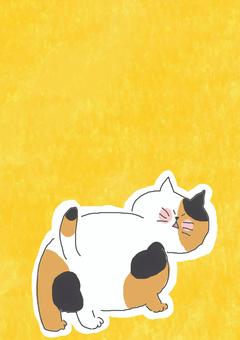 振り返る三毛猫ちゃん 振り返る三毛猫ちゃん かわいい,振り返る,気づく,発見,見つける,しっぽ,おしり,後ろ姿,ねこ,三毛猫のイラスト素材