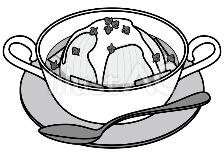 玉ねぎ丸ごとスープ-2c 玉ねぎ,スープ,丸ごとのイラスト素材