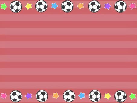 サッカー 星（赤）フレーム サッカー,ボール,運動,用具,星,ストライプ,横,屋外スポーツ,背景,壁紙のイラスト素材