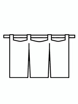 暖簾 暖簾,シンプル,白黒,デジタル,線画のイラスト素材