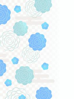 和風の花の背景16 和風,和柄,正月,花,梅,牡丹,年賀状,背景,フレーム,装飾のイラスト素材