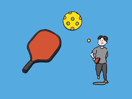 ピックルボール ピックルボール,スポーツ,パドル,ボール,シンプルのイラスト素材