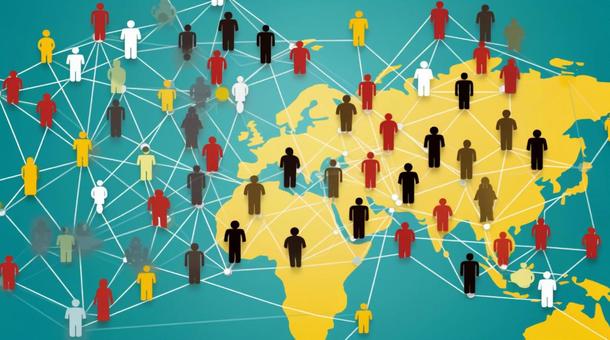 世界地図とネットワーク