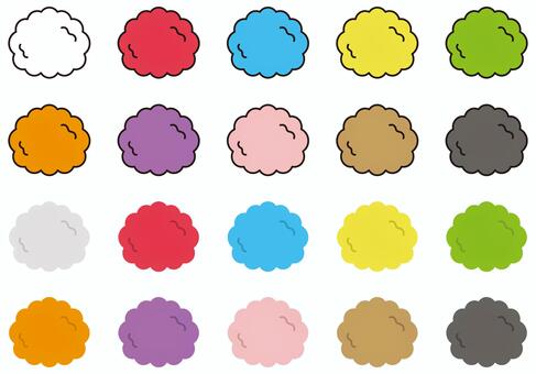 カラフルなわたセット わた,カラフル,ふわふわ,綿,もふもふ,柔らかい,繊維,裁縫,手芸,材料のイラスト素材