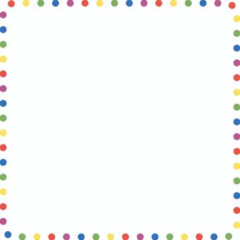 ドットの正方形フレーム・ビビッド フレーム,丸,ドット,点,ベクター,白バック,飾り,額,囲み,枠のイラスト素材