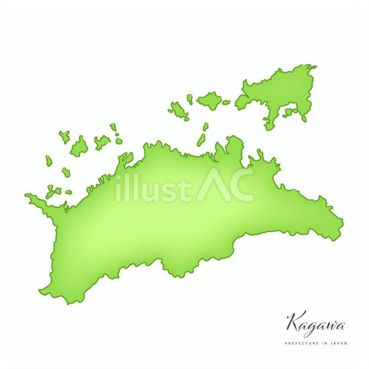 ソフトな立体感のある、香川県の地図 香川県,地図,マップのイラスト素材