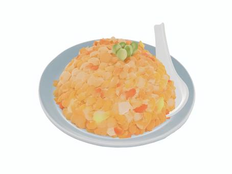 中華料理店やラーメン屋で見るチャーハン チャーハン,米,焼飯,皿,レンゲ,中華料理,食事のイラスト素材