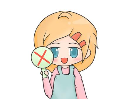 Girl holding a cross mark tag, JPG, PNG and EPS Girl holding a cross mark tag, girl, woman, a bill, JPG, PNG and EPS