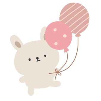 ◎ Rabbit with balloons, , JPG and PNG