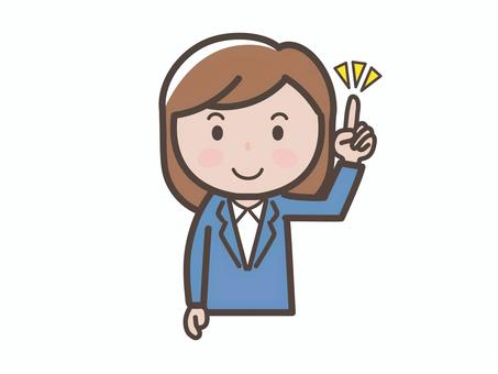 ポイントを説明する女性会社員のイラスト