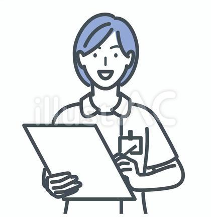 ファイルに記入する看護師