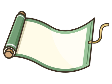 巻物_07 巻物,巻き物,古文書,書物,文書,手紙,和風,伝統,和紙,和柄のイラスト素材