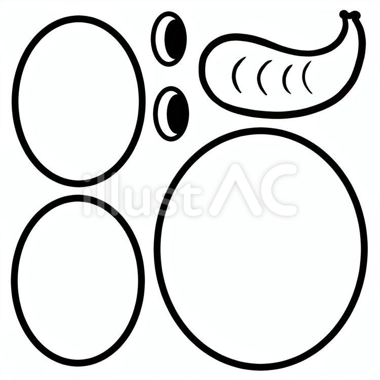 正月動物福笑い像パーツ別線画塗絵 イラスト,正月,しょうがつのイラスト素材