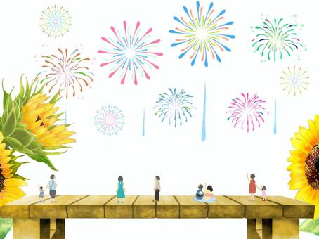 Fireworks display Summer greeting postcard, JPG and PNG Fireworks display Summer greeting postcard, , JPG and PNG