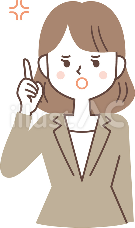 指差しして怒るスーツの女性 スーツ,会社員,社会人のイラスト素材
