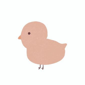 ナチュラル手描きひよこ　ピンク ひよこ,ピンク,かわいい,手描き,シンプル,ナチュラル,動物,素材のイラスト素材