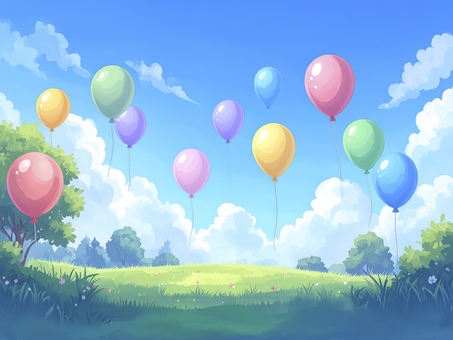 ゴム風船　AI生成画像　