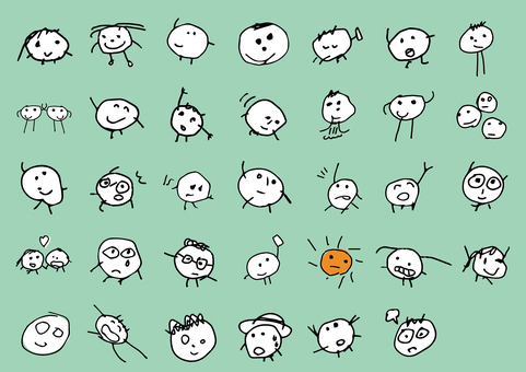 子供の描く頭足人が好きな方へ まとめ,コミック,漫画,ラフ,絵文字,手描き,イラスト,キャラ,キャラクター,シンプルのイラスト素材