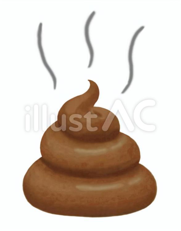 とぐろを巻いたうんこ　湯気付き うんこ,ウンコ,うんちのイラスト素材