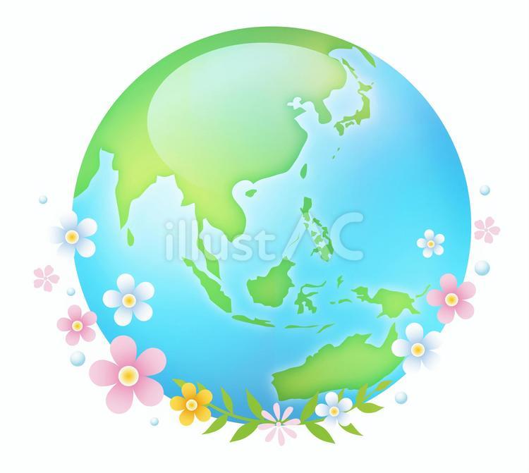 地球と花 地球と花