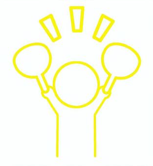 オタ活（歓声） オタ活,推し活,人物,人,うちわ,声援,応援,シンプル,ラブ,目立つのイラスト素材