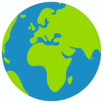 簡略化した世界地図 / 地球イラスト 地球,デフォルメ,ポップ,シンプル,マップ,簡略化,地図,球体,丸み,地球儀のイラスト素材