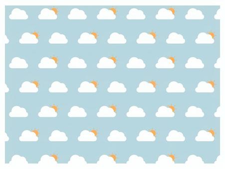 レトロな雲の背景イラスト① 背景,雲,天気,晴れ,春,夏,爽やか,シンプル,かわいい,おしゃれのイラスト素材