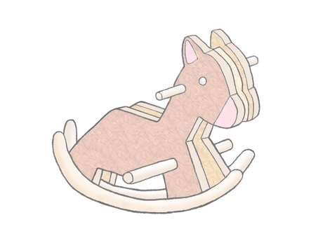 おもちゃの木馬0151 木馬,おもちゃ,玩具,乗り物,プレゼント,木製,馬のイラスト素材
