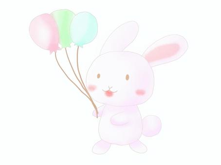 Rabbit with balloon, un ballon, un lapin, mignon, JPG and PNG