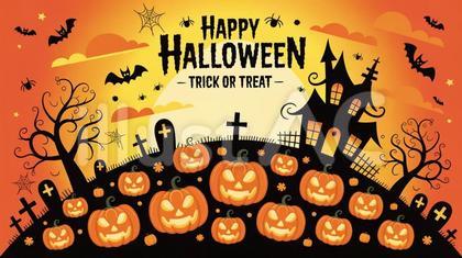 ハロウィン イラスト素材 ポップ背景
