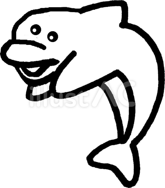 イルカモノクロ02 動物,ドルフィン,海豚のイラスト素材