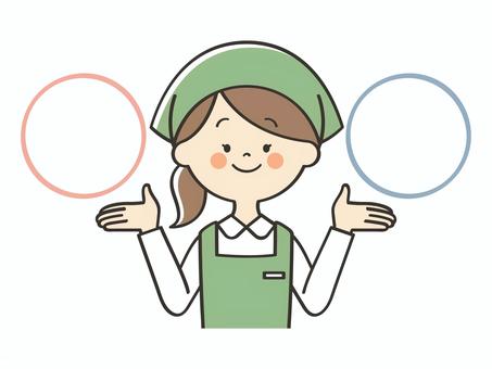 比較する女性店員 比較する女性店員 比較する,比べる,比較,紹介,説明,選択,選択肢,abテスト,対比,プランのイラスト素材