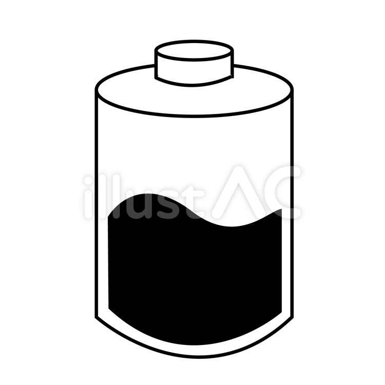 電池残量（半分）白 バッテリー,充電,電池のイラスト素材