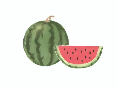 watermelon, watermelon, summer, watercolor, JPG and PNG