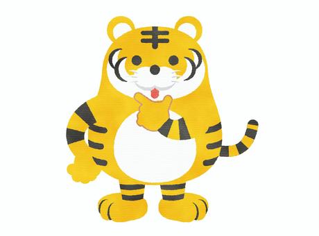 Watercolor touch tiger character (think), tiger, tiny, new year's card, JPG and PNG