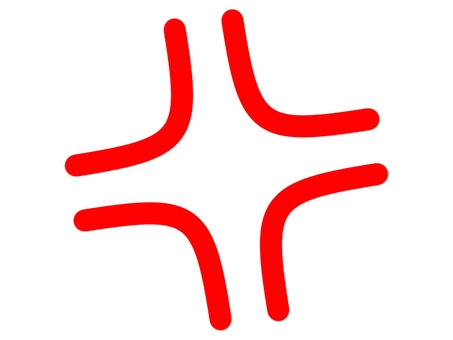 怒りマーク　赤 怒り,マーク,イライラ,赤,ムカつく,キレる,プンプン,ブチギレ,不満,ストレスのイラスト素材