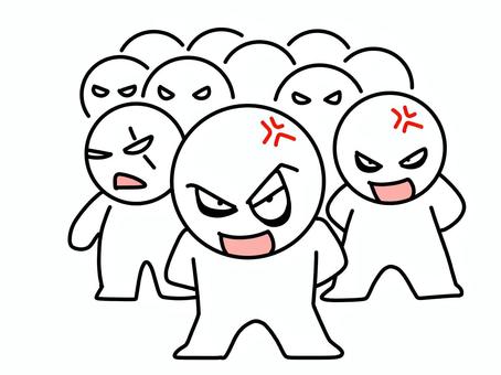 ガラの悪い棒人間の集団 棒人間,目つき,チンピラ,暴力団,やくざ,反社,組織,集団,集まり,睨むのイラスト素材