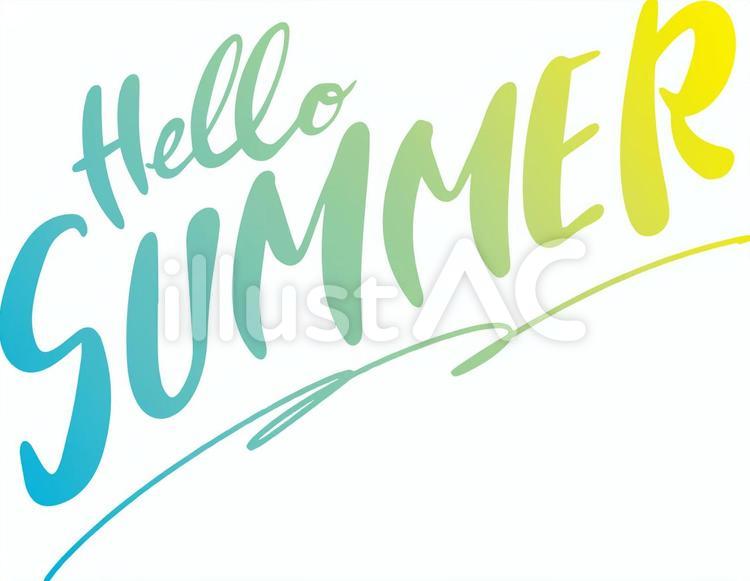 手書きの「Hello SUMMER」 夏,手書き,文字のイラスト素材