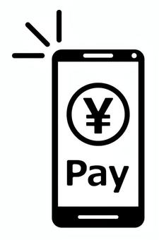 スマホ支払いアイコン2_黒 スマホ,決済,スマートフォン,支払い,買い物,アイコン,電話,端末,デバイス,単体のイラスト素材