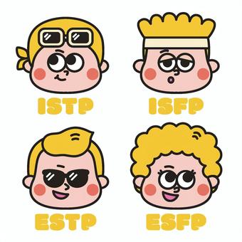MBTI診断(探検家グループ) MBTI診断(探検家グループ) 可愛い,アメコミ,ポップ,イラスト,性格診断,mbti,テスト,診断,estp,esfpのイラスト素材