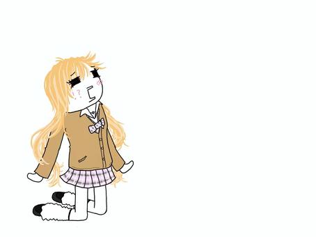 Illustration, gal, high school student, uniform, 
