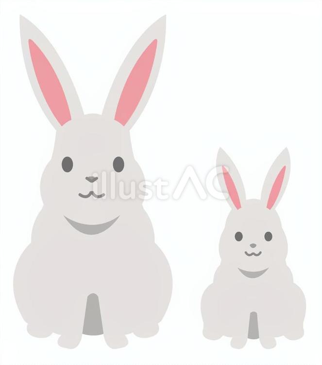 正面を向くウサギ（線なし）_25 うさぎ,十五夜,9月のイラスト素材